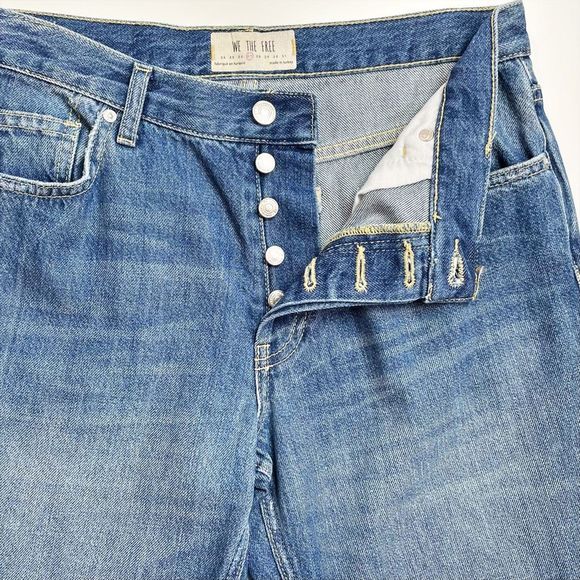 We The Free People Maggie Mid-Rise Straight Leg Crop Jean Sequoia Blue 27 - Picture 7 of 9